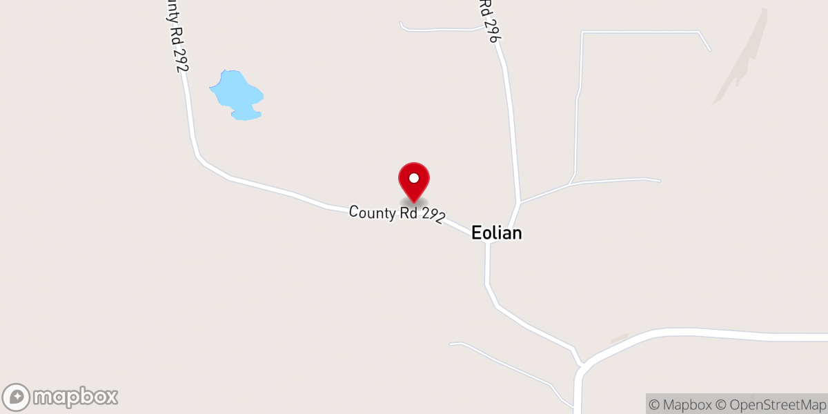 Map showing location of Eolian Community Church