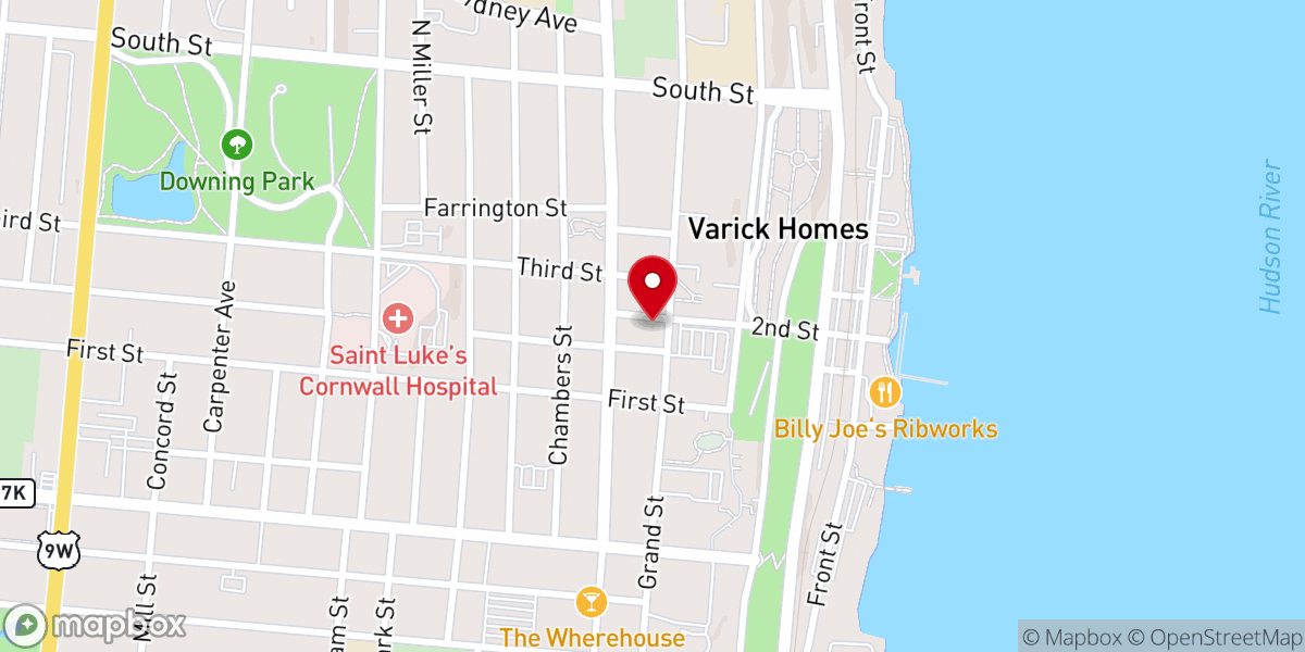 Map showing location of Saint George's Episcopal Church