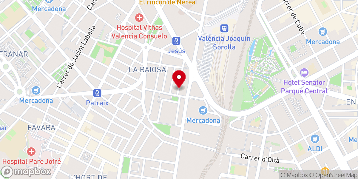 Map showing location of Iglesia bautista Calvario