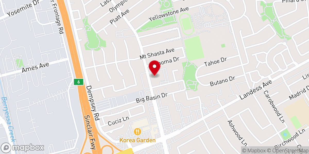 Map showing location of Milpitas Christian Preschool