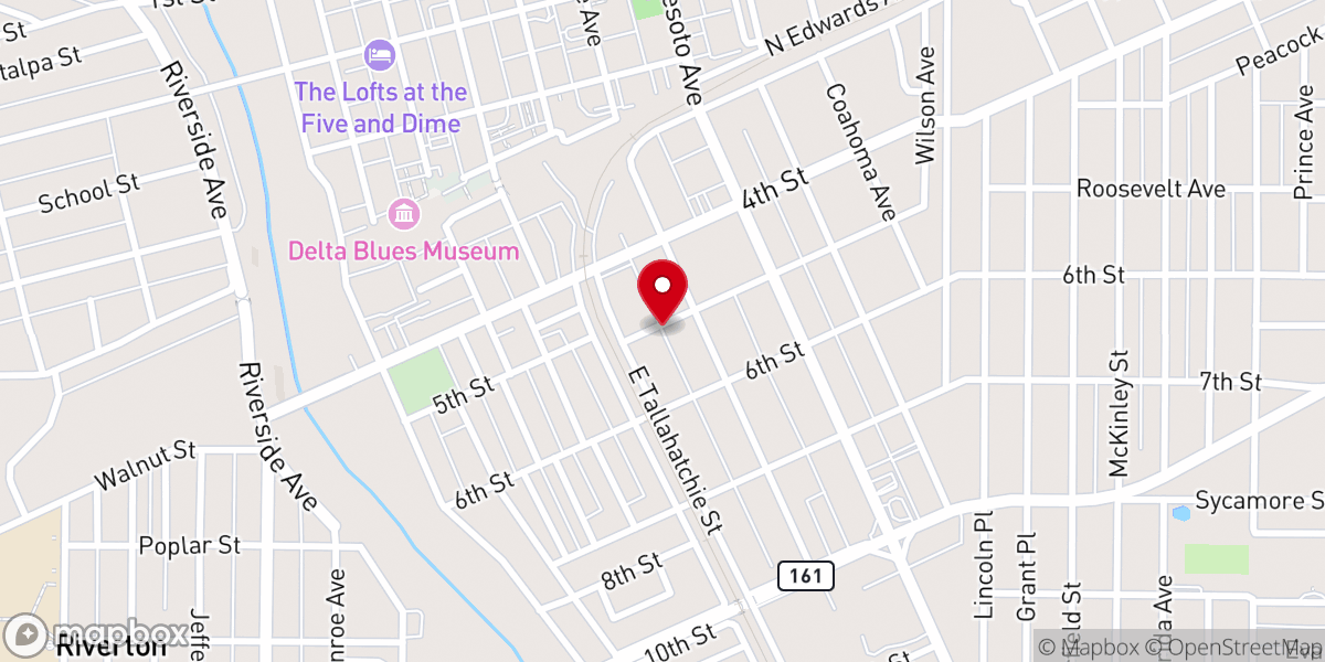 Map showing location of Centennial Baptist Church