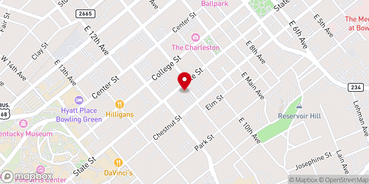 Map showing location of First Christian Church