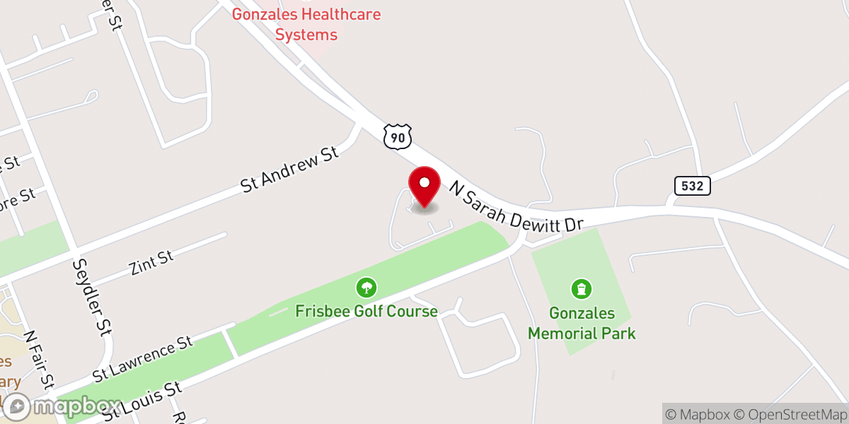 Map showing location of The Heights of Gonzales