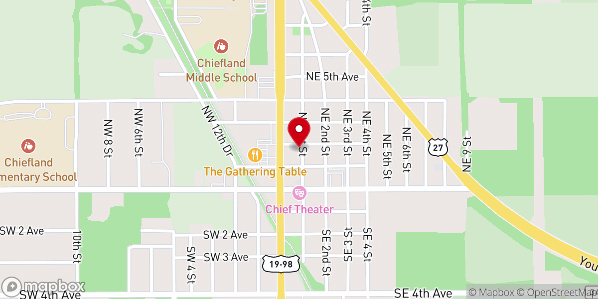 Map showing location of Trinity Baptist Church