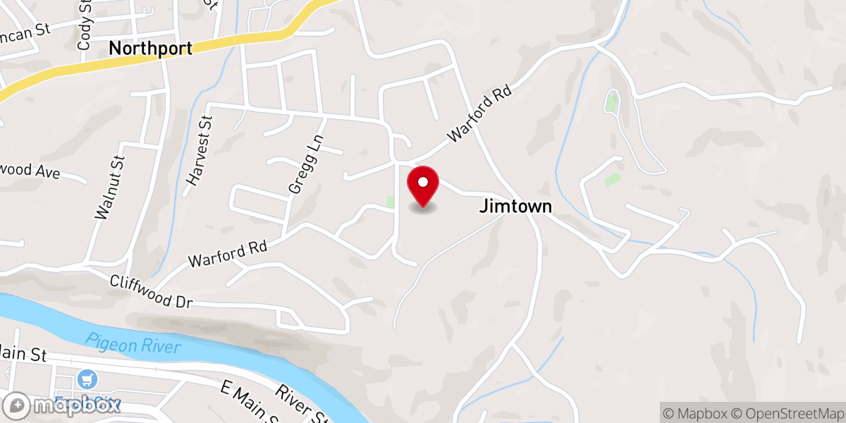 Map showing location of Greggs Chapel Church