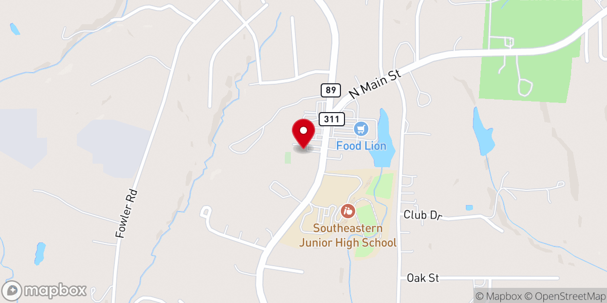 Map showing location of First Christian Church