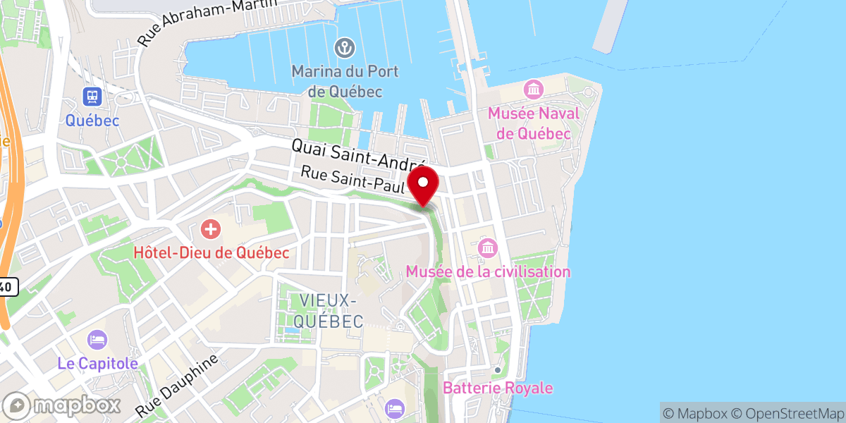 Map showing location of Bastion St.Charles