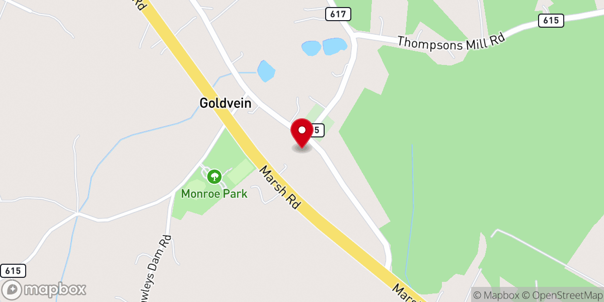 Map showing location of Grove Baptist Church