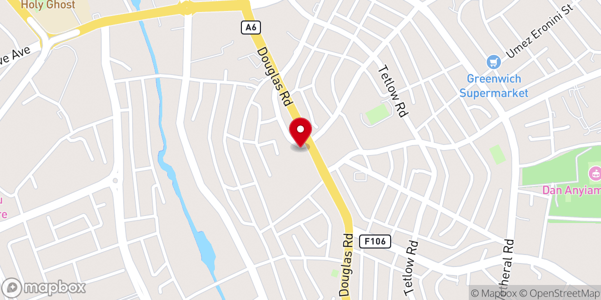 Map showing location of St. Paul's Catholic church