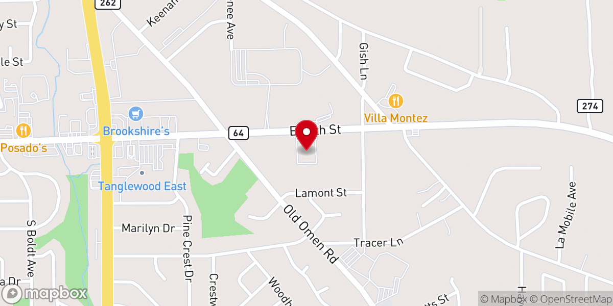 Map showing location of United Pentecostal Church of Tyler