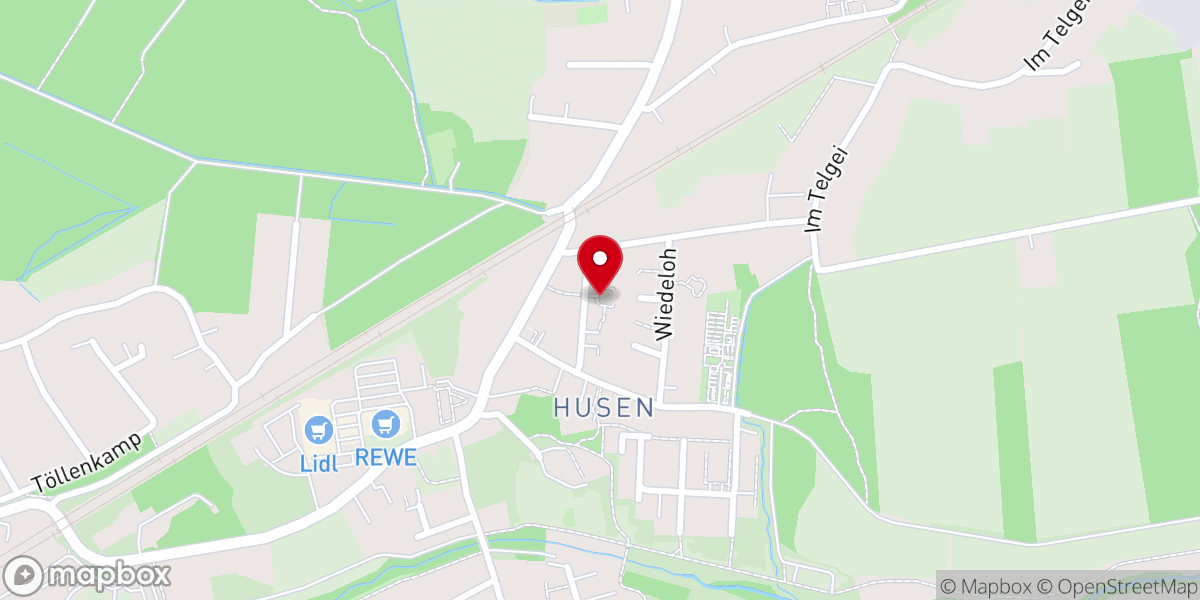 Map showing location of Ev. Kirche Husen-Kurl - Ev. Friedenskirchengemeinde Dortmund-Nordost