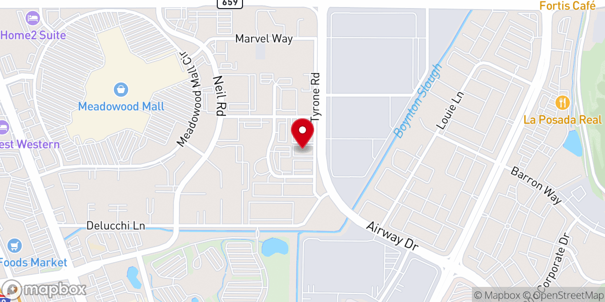 Map showing location of Potters House Christian Fellowship Church