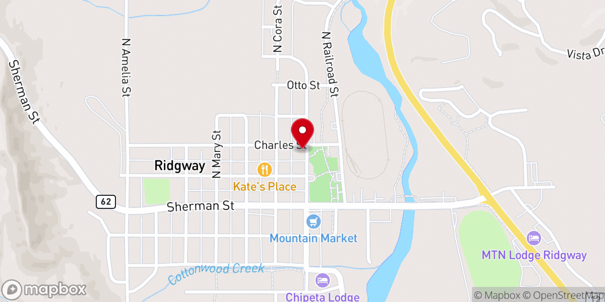 Map showing location of United Church of the San Juans