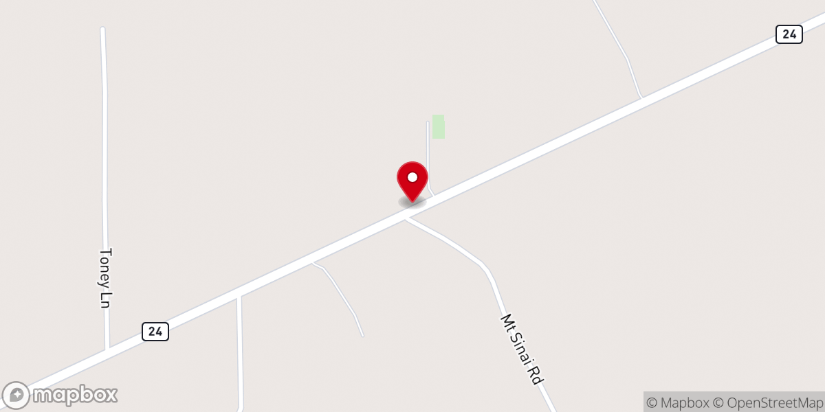 Map showing location of Mt Sinai Missionary Baptist Church