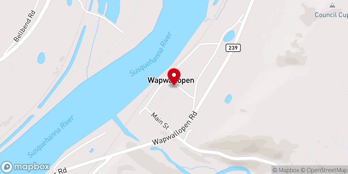 Map showing location of St. John's U.C.C. Church
