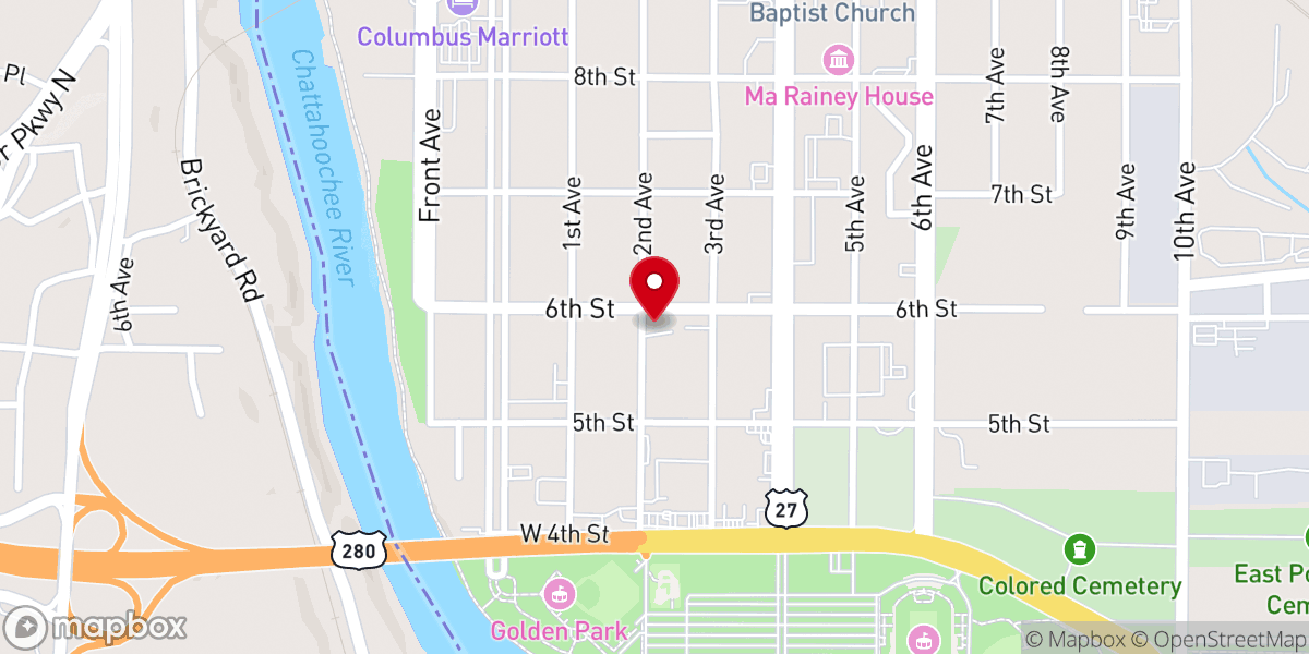 Map showing location of Greater Saint Mark African Methodist Episcopal Church
