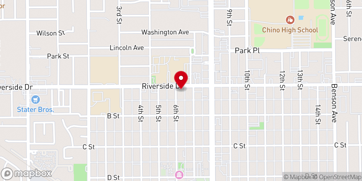Map showing location of Chino United Methodist Church