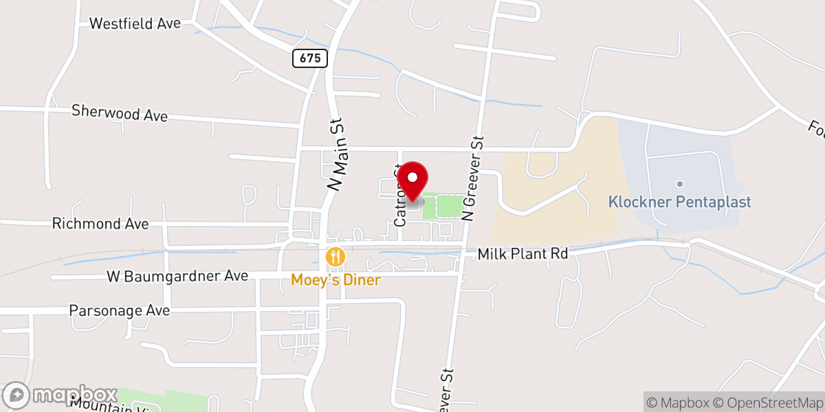 Map showing location of Rural Retreat Community Center