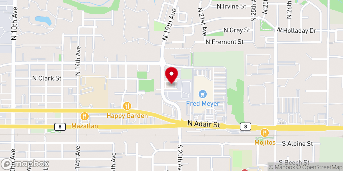Map showing location of Christian Praise Center