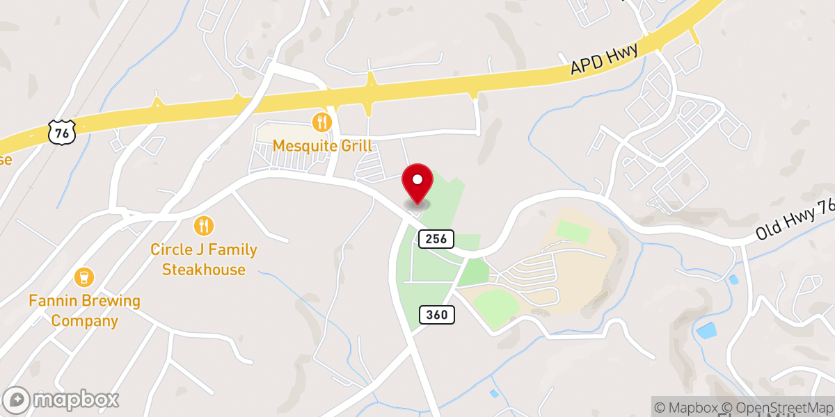 Map showing location of Harmony Baptist Church