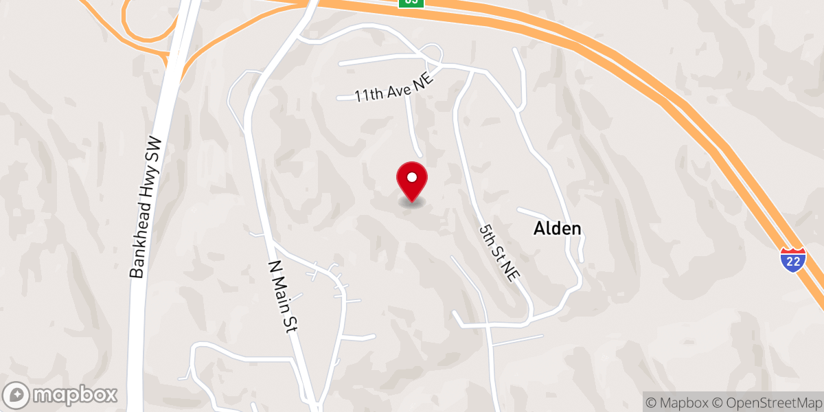 Map showing location of Bearden Mechanical Heating & Cooling