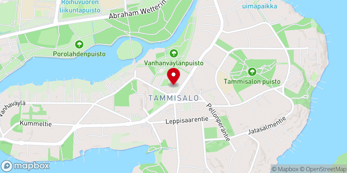 Map showing location of Tammisalon kirkko