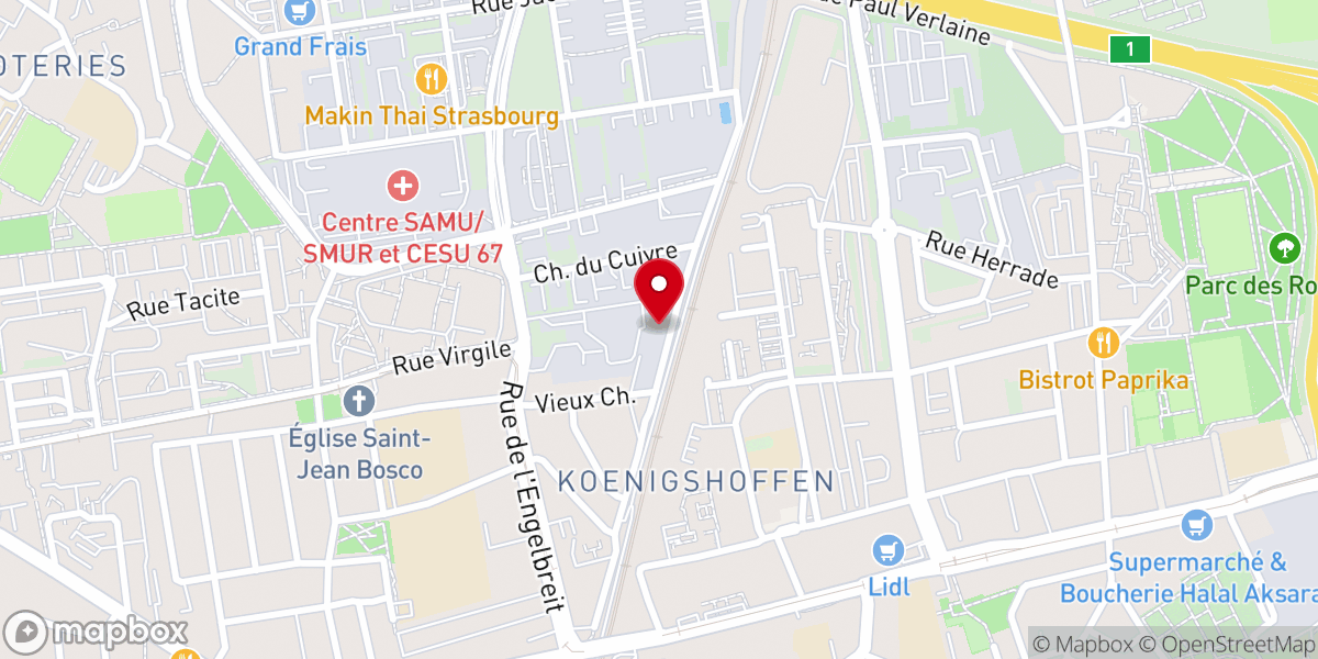 Map showing location of Eglise Evangelique Mahanaim