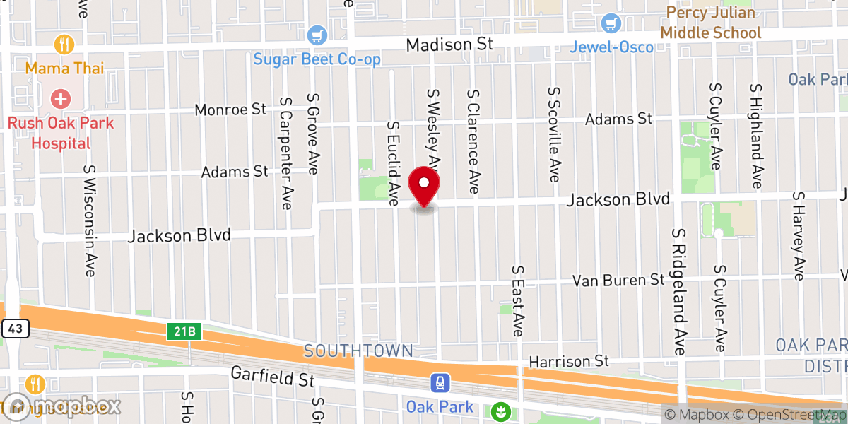 Map showing location of The Movement Church Chicago