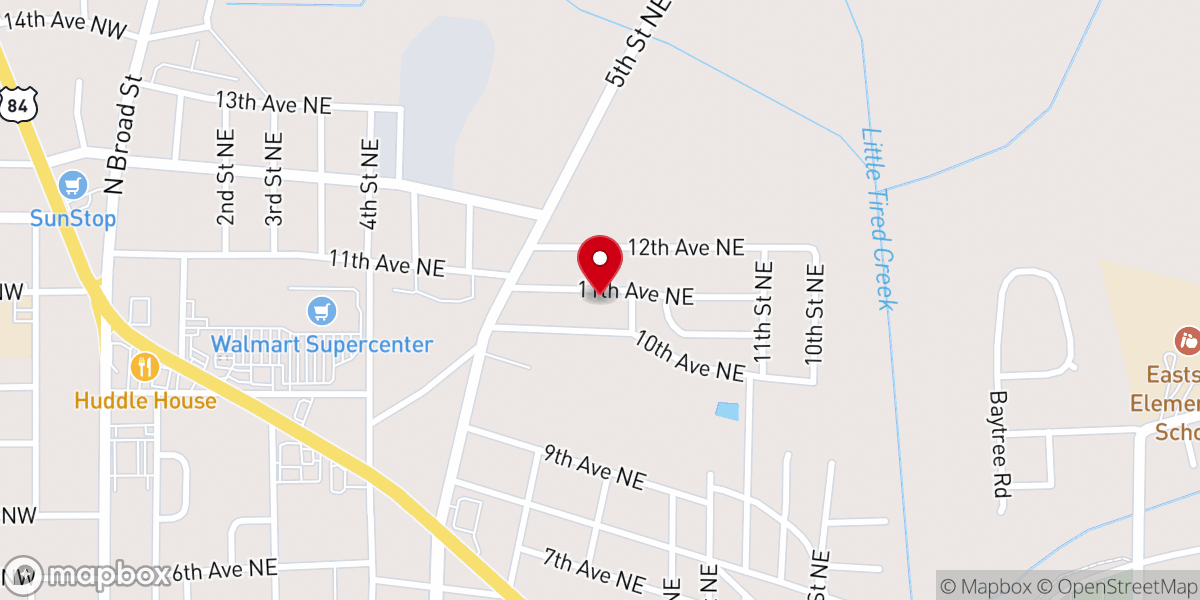 Map showing location of Springhill Christian Church