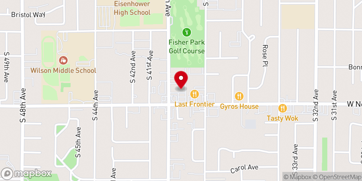 Map showing location of Calvary Chapel Yakima