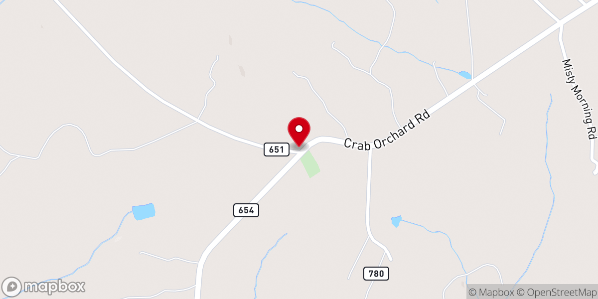 Map showing location of Mount Harmony Church