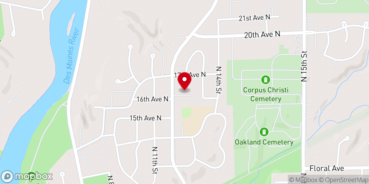 Map showing location of First Congregational United Church of Christ