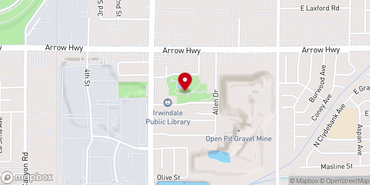 Map showing location of Irwindale Park