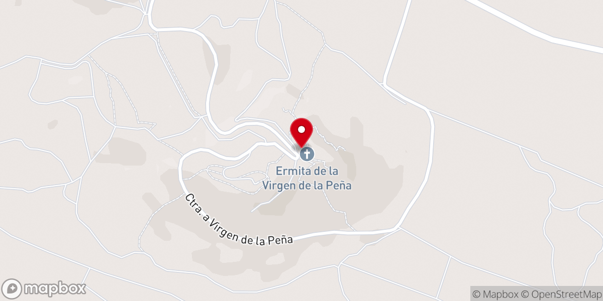 Map showing location of Santuario de la Virgen de la Peña