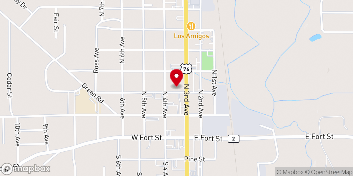 Map showing location of Chatsworth First Methodist Church
