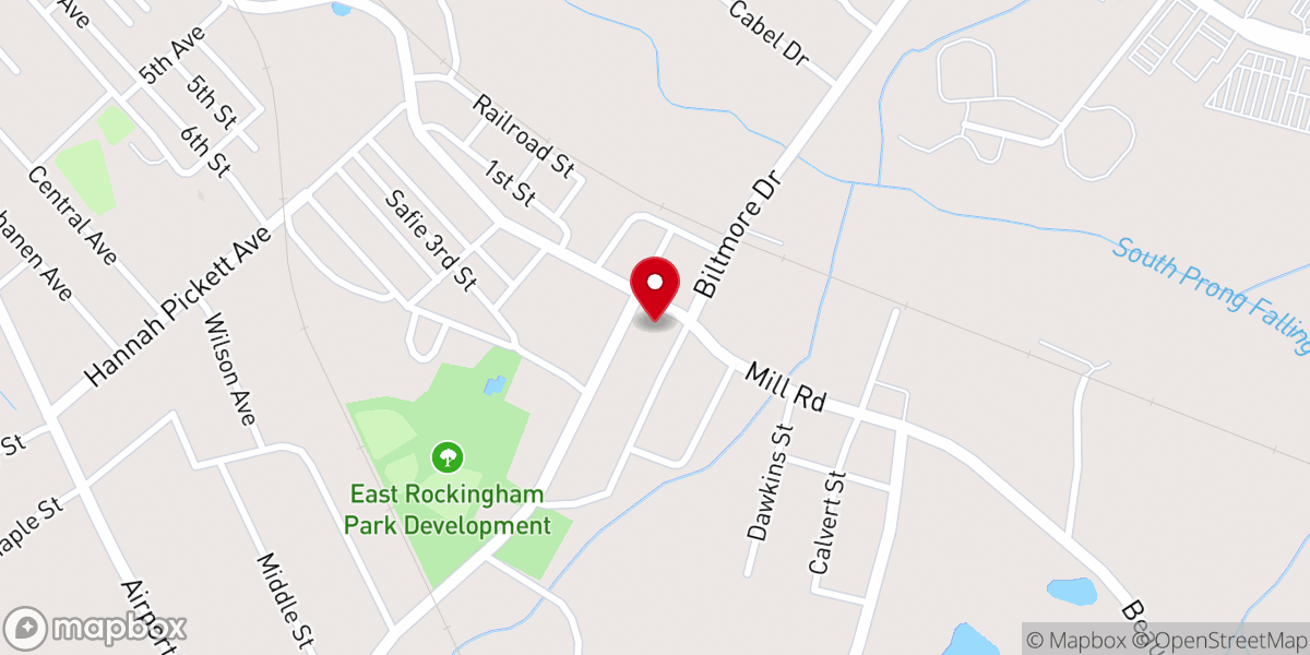 Map showing location of East Rockingham United Methodist