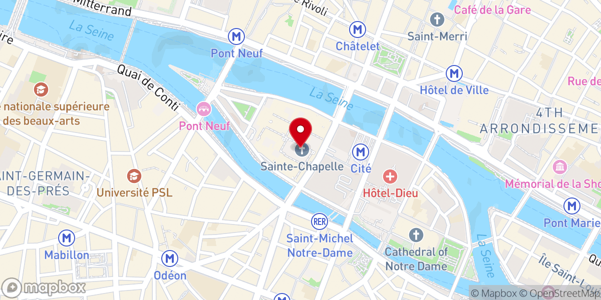 Map showing location of Sainte-Chapelle
