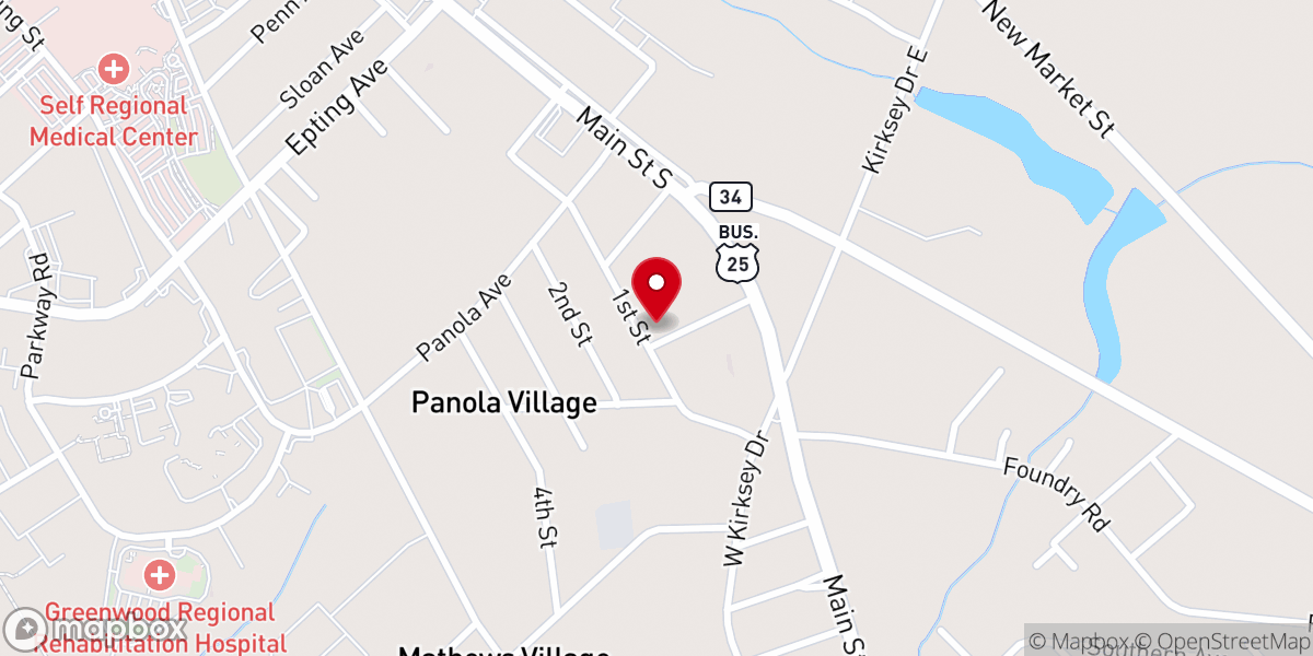 Map showing location of South Greenwood IPHC