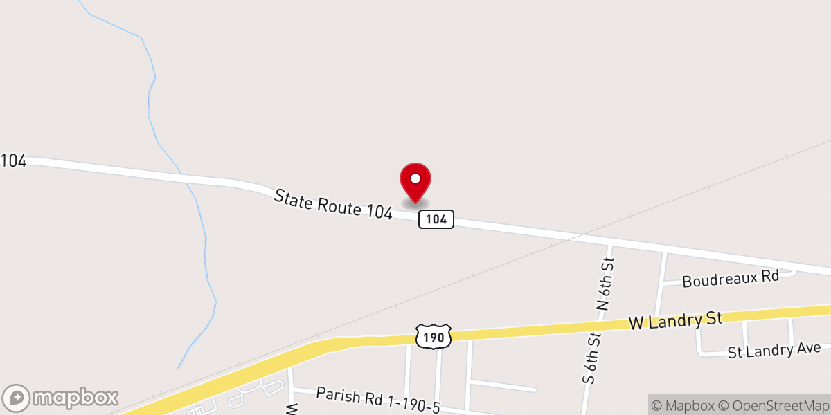 Map showing location of Opelousas Bible Church