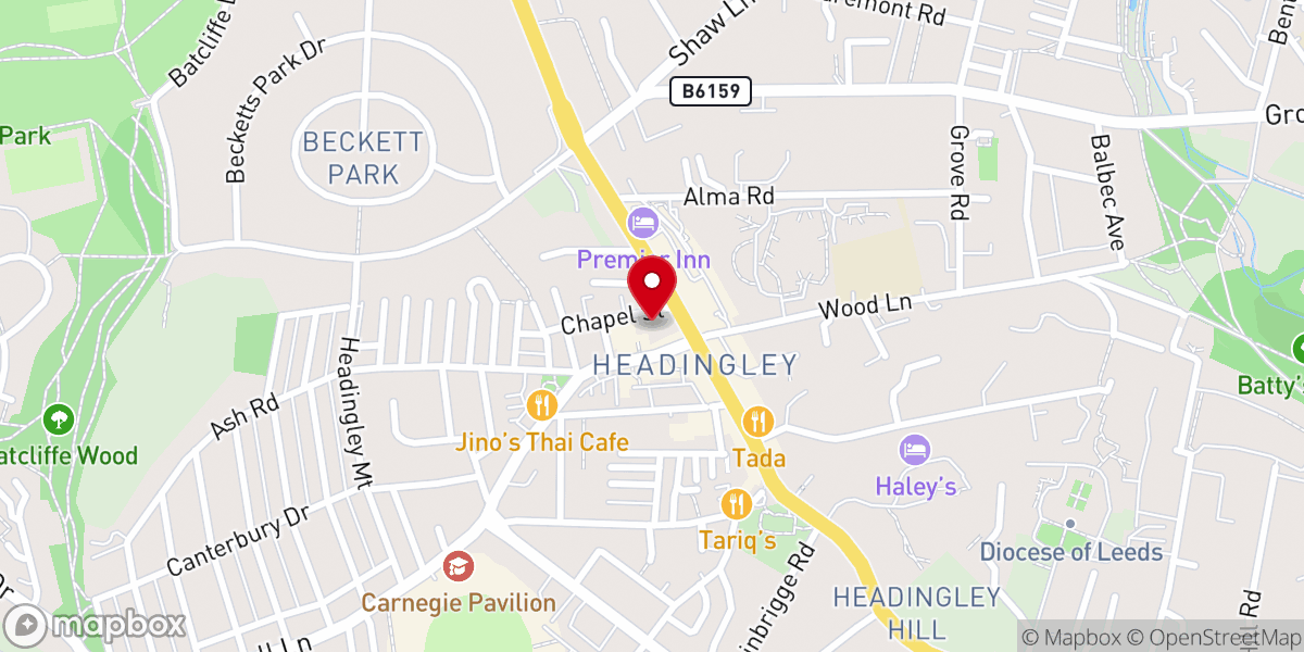 Map showing location of Headingley Methodist Church
