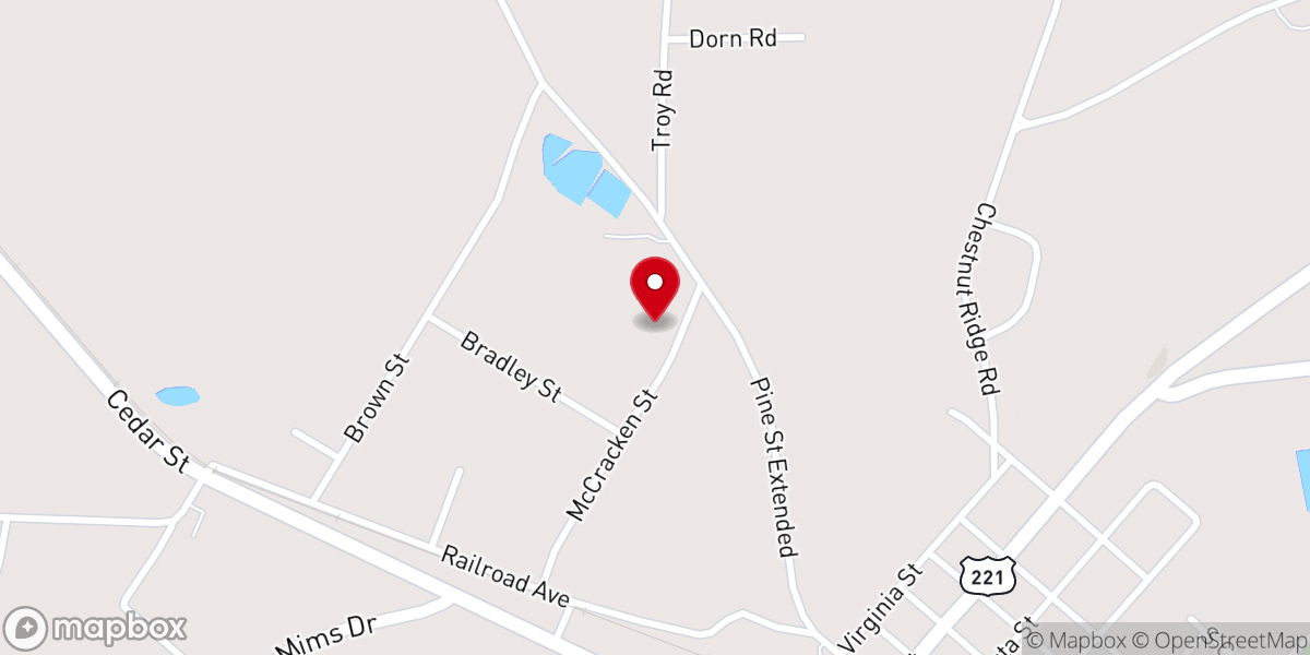 Map showing location of Martha Chapel United Methodist