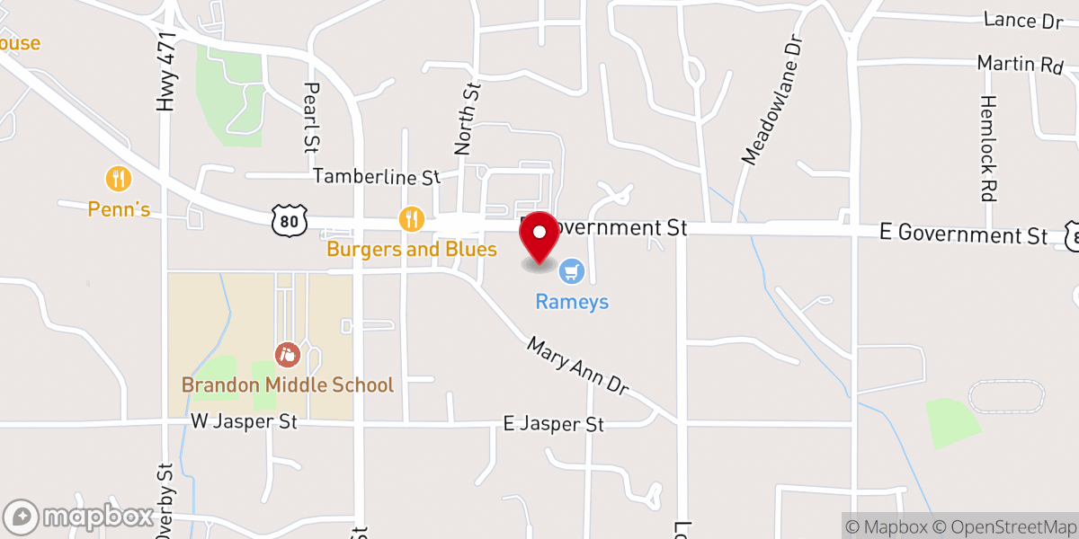 Map showing location of Brandon First Methodist Annex