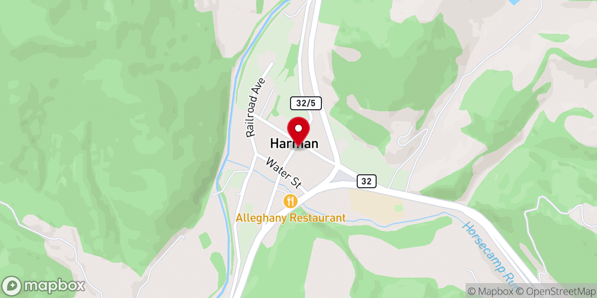 Map showing location of Town of Harman