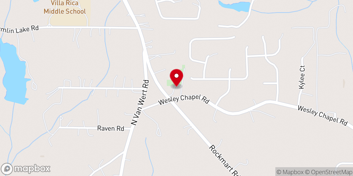 Map showing location of Wesley Chapel United Methodist Church