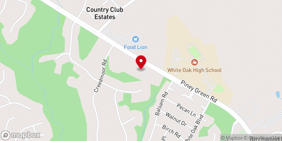 Map showing location of Harvest Presbyterian Church