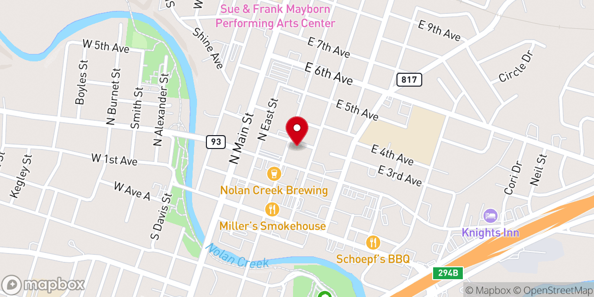 Map showing location of Agape Christian Center