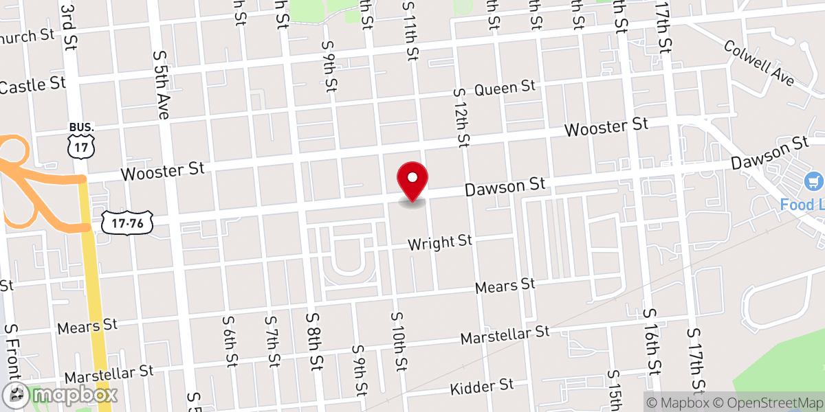Map showing location of New Covenant Holiness Church
