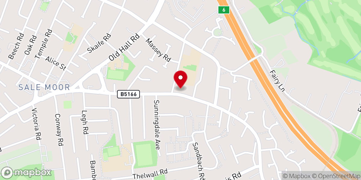 Map showing location of The Village Methodist Church