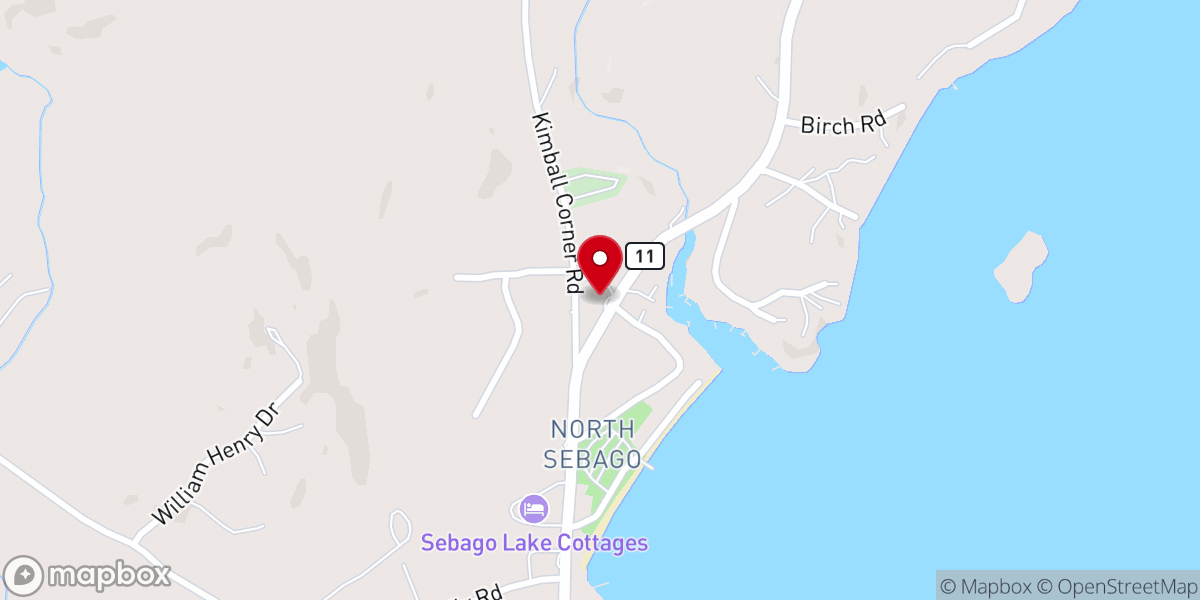 Map showing location of Sebago United Methodist Church