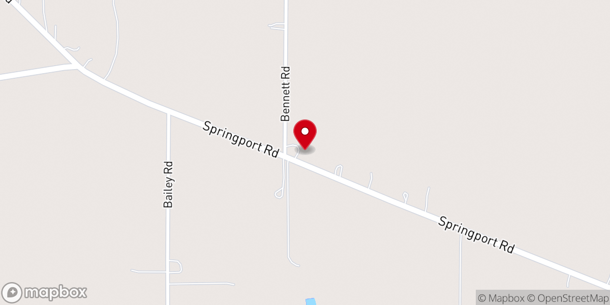 Map showing location of Bennett Community Church